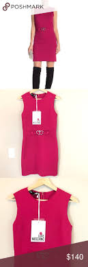 Love Moschino Pink Dress Size 4 Details A Front Metal Logo