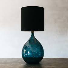 Extra Large Blue Round Glass Lamp