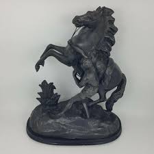 Figural Statue Of Man Rearing Horse