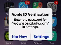 apple id verification pword pop ups