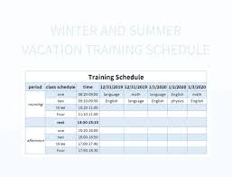 winter and summer vacation training