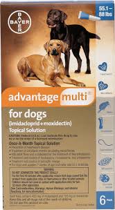 Advantage Multi Topical Solution For Dogs 55 1 88 Lbs 6 Treatments Blue Box