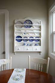 White Dish Rack Wall Plate Display