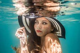 an underwater photo shoot