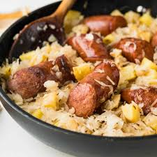 kielbasa and sauer skillet dinner