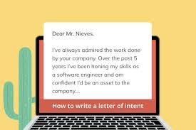 write a letter of intent for a job