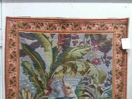 2 parrots french woven tapestry