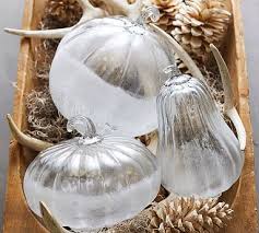 Frosted Glass Pumpkin Candle Holder