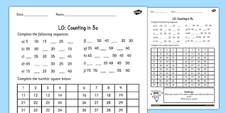 Counting In 5s Worksheet Counting Worksheet 4 Numbers Math