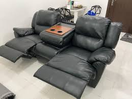 black leather 3 seater lazy boy sofa
