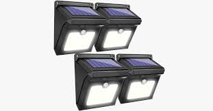 Led Solar Powered Motion Sensor Security Light 4 Pack Led Solar Fairy Lights
