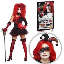 harlequin jester makeup kit halloween