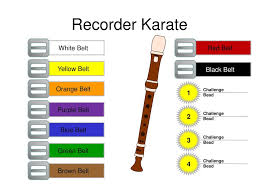 Recorder Karate White Belt Red Belt Yellow Belt Black Belt