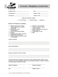 Employee Disciplinary Action Form Template Business