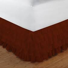 Brick Red Multi Ruffle Bed Skirt Comfy