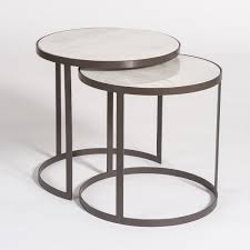 Marble Round Nesting Side Table Set Of