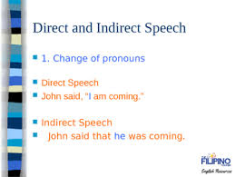 Presentation On Rules In Direct And Indirect Speech