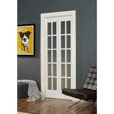 Opaque Glass Wood Interior Bi Fold Door