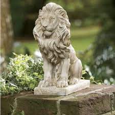 Marble Sitting Lion Statue For