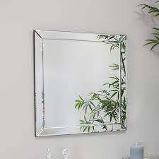 Square Mirrored Frame Wall Mirror 50cm
