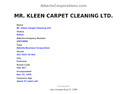 mr kleen carpet cleaning ltd
