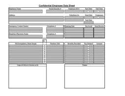 Employee Data Sheet Table Data Sheets Templates Schedule