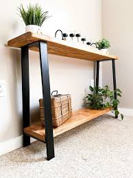 Rustic Reclaimed Wood Console Table A