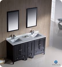 To have your own sink is divine, and a traditional double sink bathroom vanity is the best way to do it. Fresca Fvn20 241224es Oxford 60 Traditional Double Sink Bathroom Vanity With Side Cabinet In Espresso Faucets Mosaic Kitchen Supplies Bathroom Supplies And Much More At The Lowerst Rates