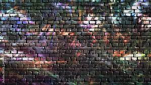 Fotobehang Colorful Graffiti On A Brick