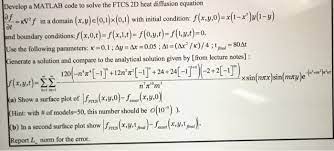 Matlab Code To Solve The Ftcs 2d Heat