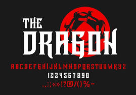 dragon font vectors ilrations