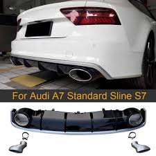 Stunning looks, performance, and innovation merge in this undeniable masterpiece. Rear Bumper Diffuser Lip For Audi A7 Standard Sline S7 2016 2018 Pp Diffuser With Exhaust Tips Not Rs7 Carbon Look Gloss Black Bumpers Aliexpress