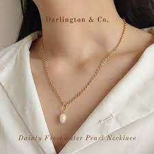 jual dainty freshwater pearl necklace