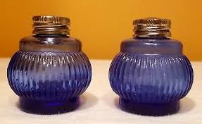 vintage cobalt blue depression glass