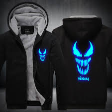 Night Light Venom Hoodies Men 2019 Winter Thick Jackets Harajuku Warm Sweatshirt Ebay