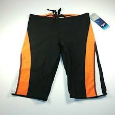 Details About Speedo Competition Swimsuit Endurance Launch Jammer Black Orange 8051408 008
