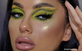 neon green makeup pastel green makeup