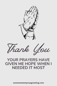 thank you for your prayers what to say