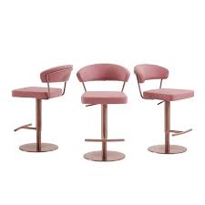 Fairmont Bar Stool In Pink With Rose