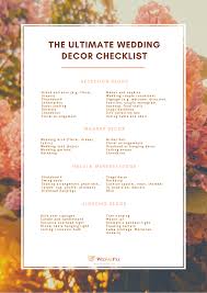 wedding decor checklist