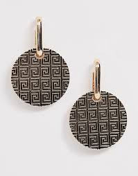 Jump to navigation jump to search. Asos Design Earrings With Engraved Logo Disc Drop In Gold Tone Asos