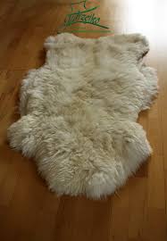 large merino sheep skin rug white