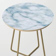 Light Blue Marble Texture Side Table By