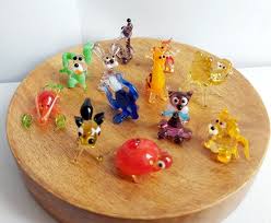 Set Of 12 Miniature Glass Figurines
