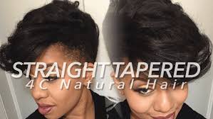 straight tapered cut on 4c natural hair