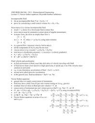 Navier Stokes Equations Reynolds Number