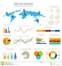 Modern Infographic Vector Template With 3d World Map And