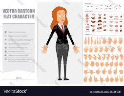 cartoon flat funny business woman
