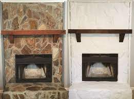 Painted Stone Fireplace Fireplace Remodel