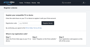 how to enter primevideo mytv code on